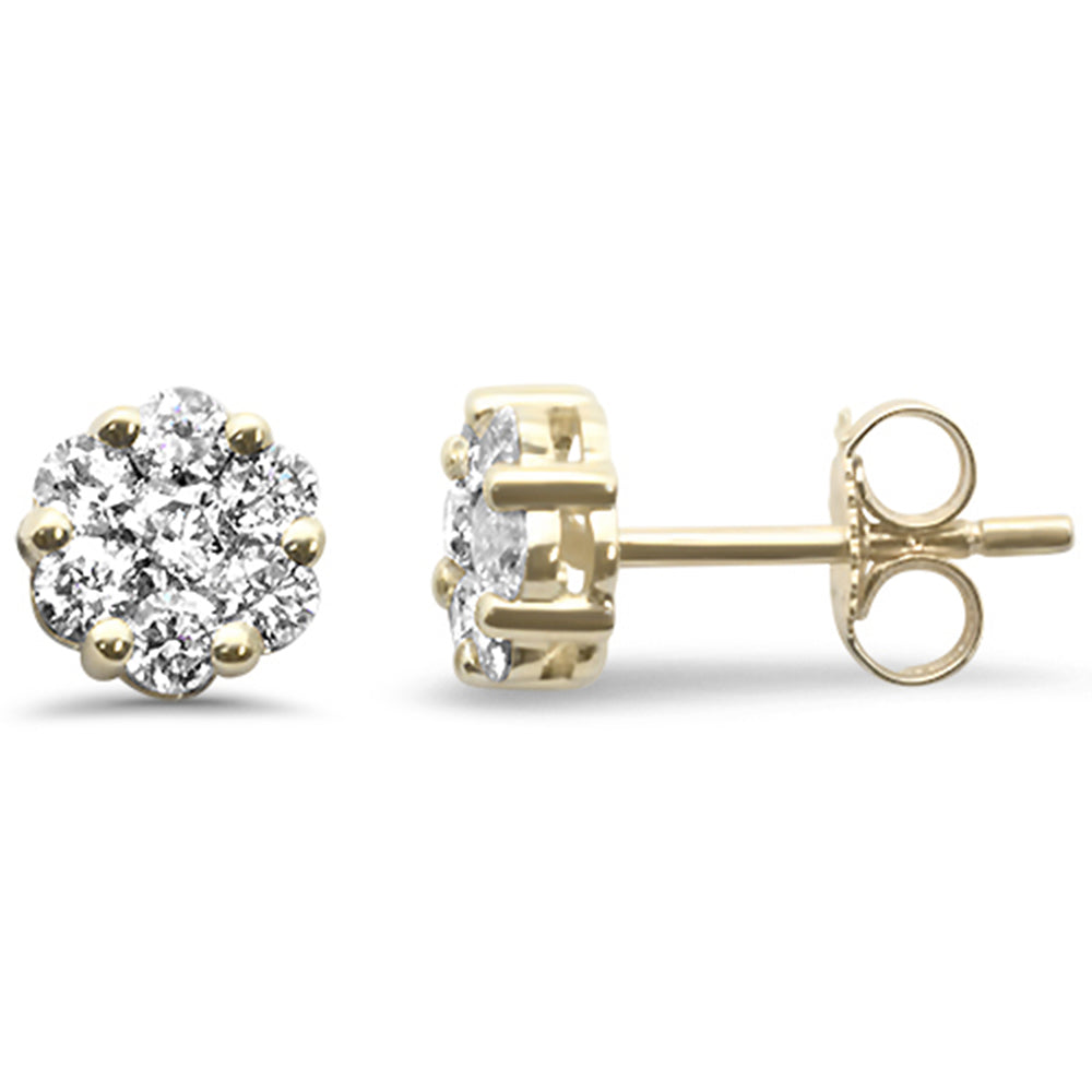 Muse Jewelry .66ct G SI 14K Yellow Gold Diamond Flower Stud Earrings