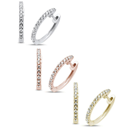 Muse Jewelry .22ct 10kt Gold Diamond Hoop Huggie Earring