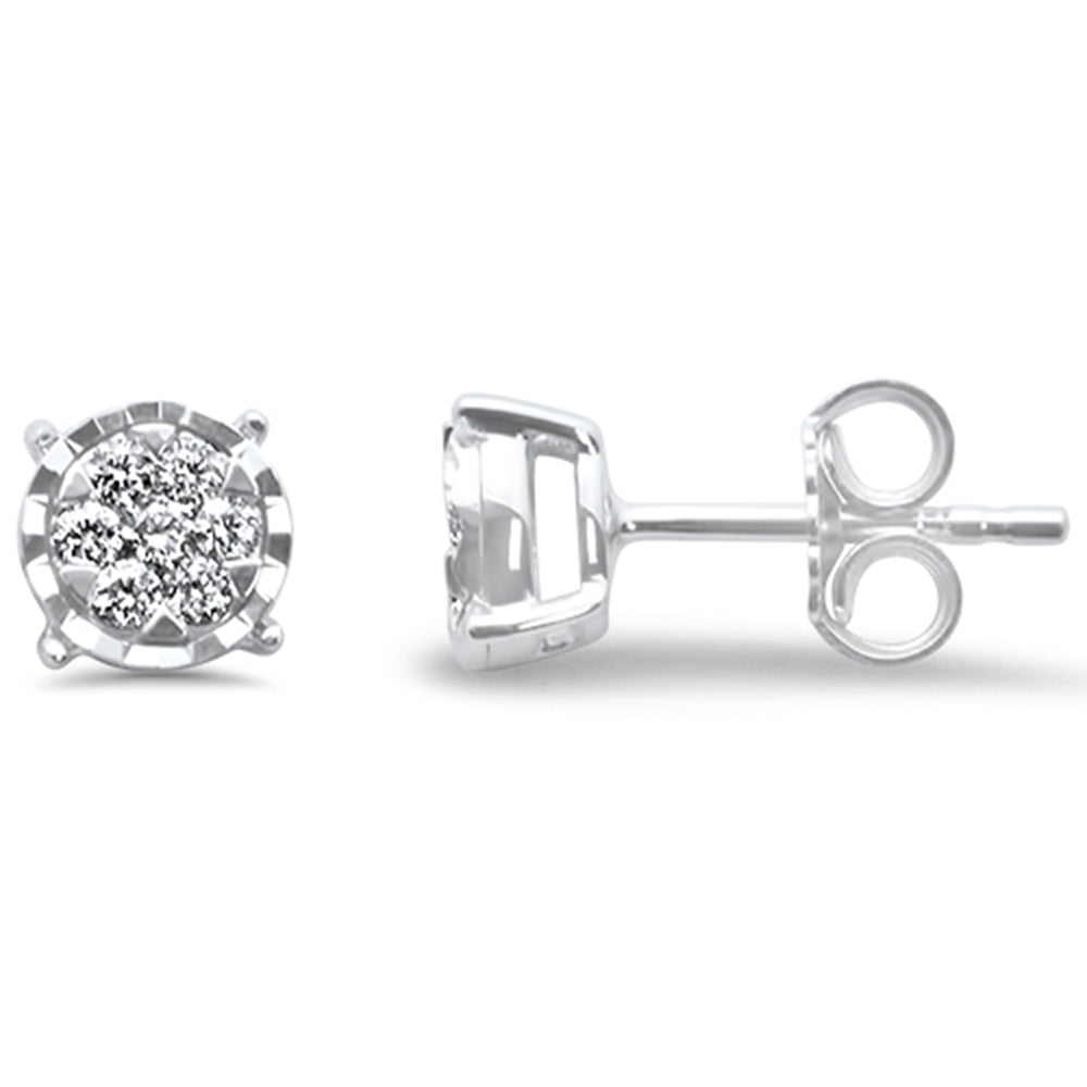 Muse Jewelry .20ct G SI 14K White Gold Diamond Flower Stud Earrings