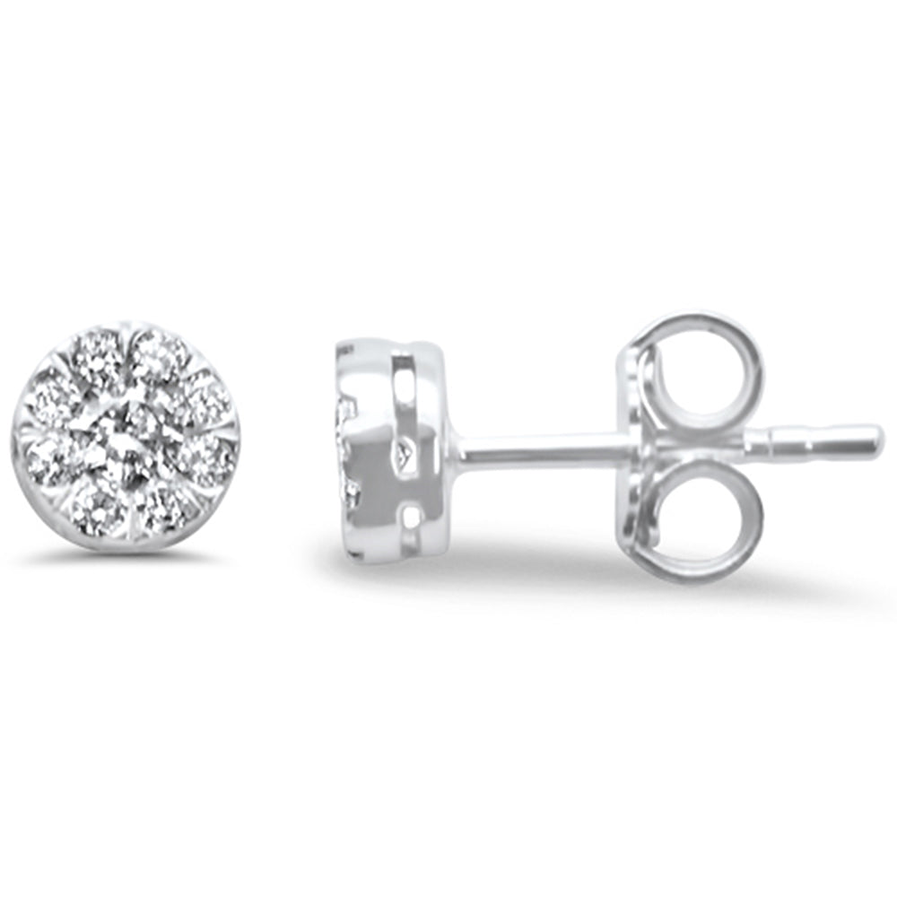 Muse Jewelry .30ct G SI 14K White Gold Diamond Flower Stud Earrings