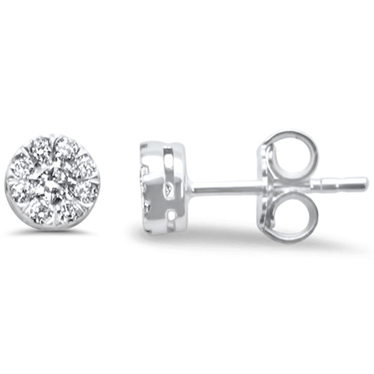 Muse Jewelry .30ct G SI 14K White Gold Diamond Flower Stud Earrings
