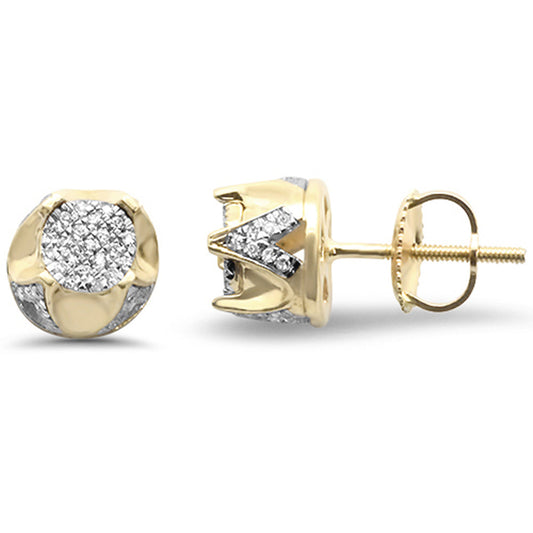 Muse Jewelry .20ct G SI 10K Yellow Gold Micro Pave Diamond Stud Earrings