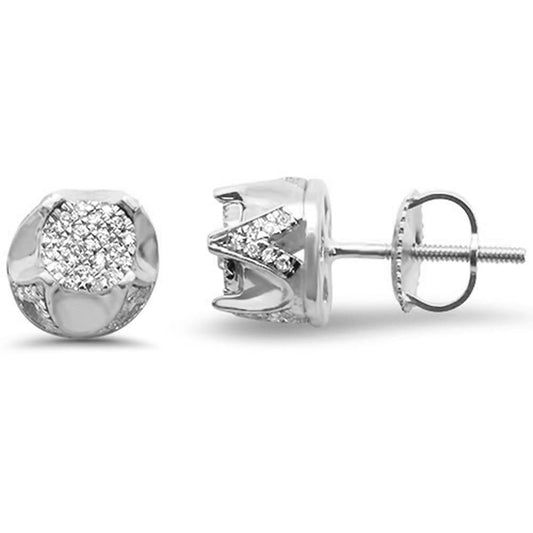 Muse Jewelry .20ct G SI 10K White Gold Diamond Micro Pave Stud Earrings