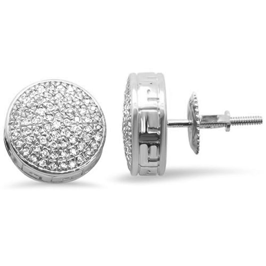 Muse Jewelry .24CT G SI 10KT White Gold Diamond Round Micro Pave Stud Earrings