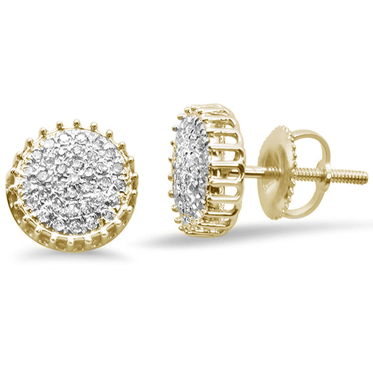 Muse Jewelry .18CT G SI 10K Yellow Gold Diamond Micro Pave Stud Earrings