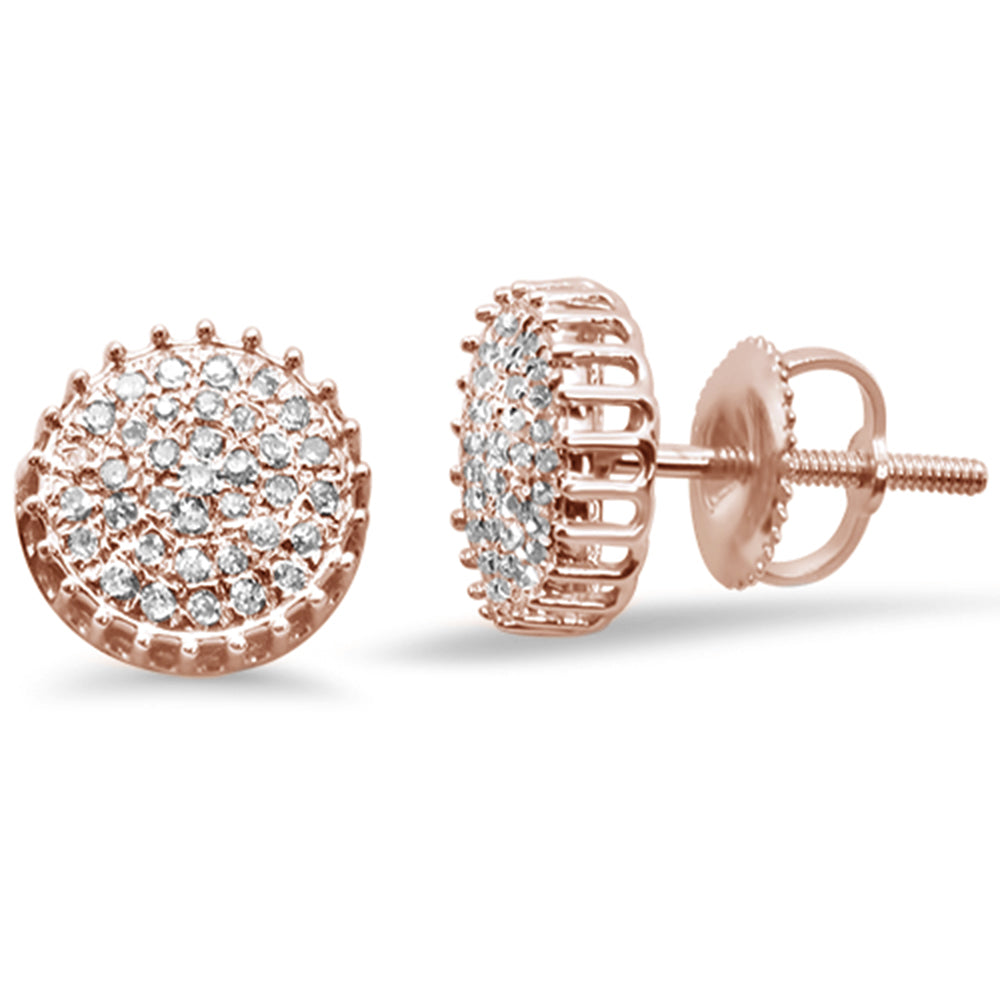 Muse Jewelry .16CT G SI 10K Rose Gold Diamond Micro Pave Stud Earrings