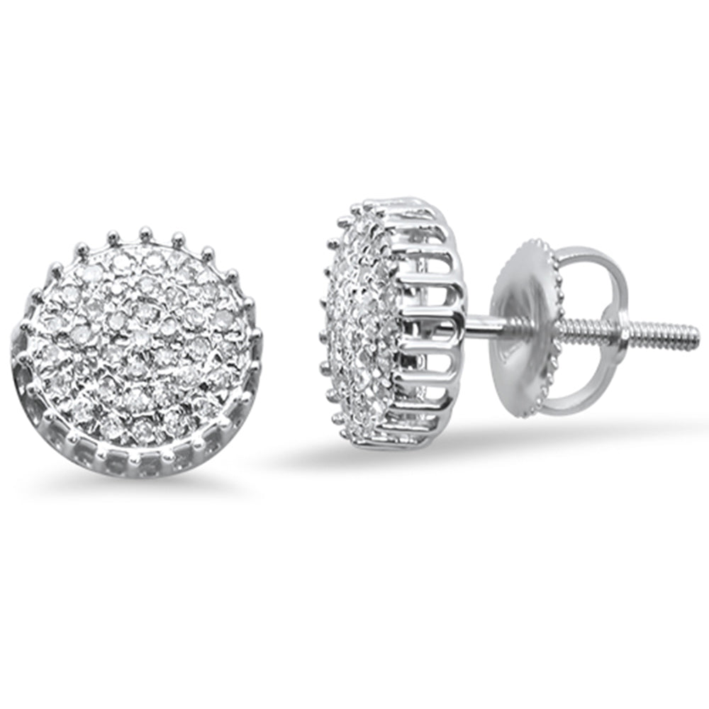 Muse Jewelry .16CT G SI 10K White Gold Diamond Micro Pave Stud Earrings
