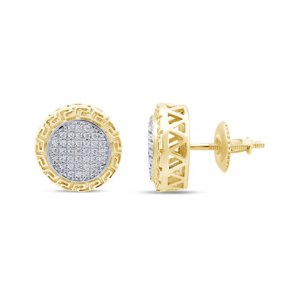 Muse Jewelry .17CT G SI 10K Yellow Gold Diamond Micro Pave Stud Earrings