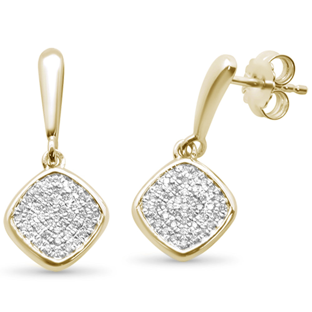 Muse Jewelry .22CT G SI 10K Yellow Gold Diamond Micro Pave Diamond Drop Earrings