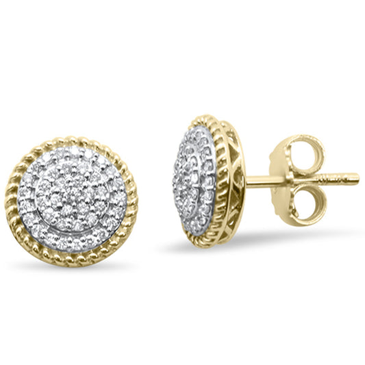 Muse Jewelry .22CT G SI 10K Yellow Gold Diamond Micro Pave Stud Earrings