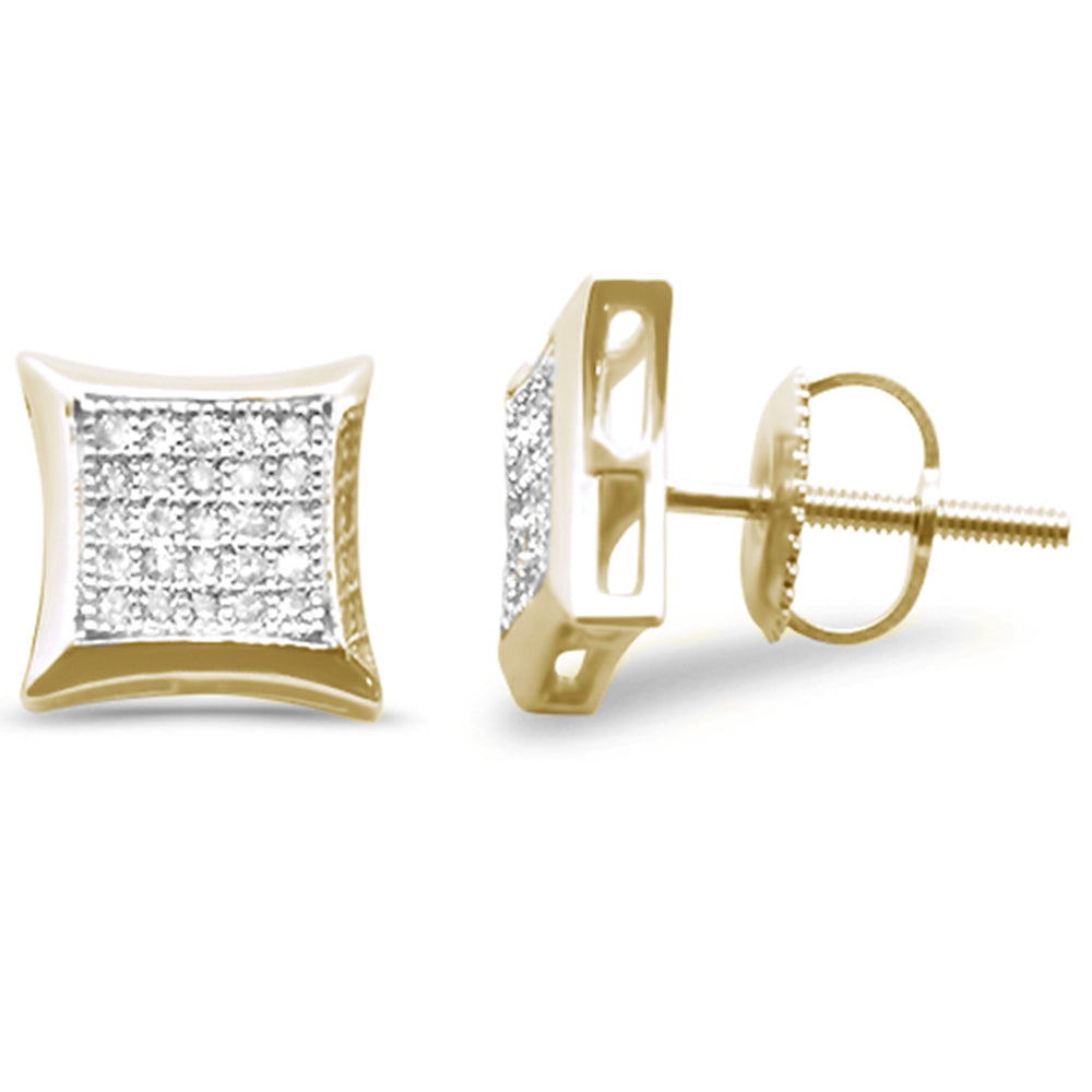Muse Jewelry .16ct G SI 10K Yellow Gold Diamond Square Micro Pave Earrings