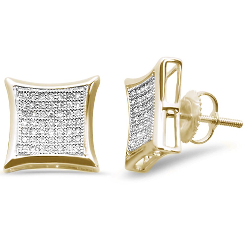 Muse Jewelry .29ct G SI 10K Yellow Gold Diamond Square Micro Pave Earrings