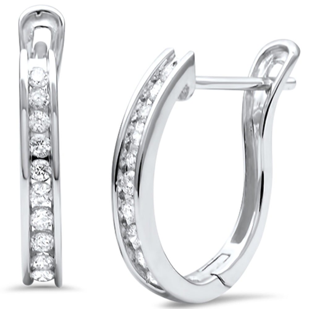 Muse Jewelry .27ct G SI 14K White Gold Diamond Hoop Earrings