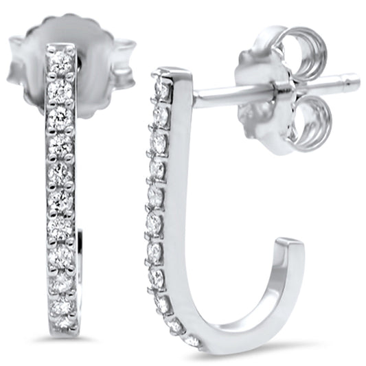 Muse Jewelry .17ct G SI 14K White Gold Diamond Hoop Earrings