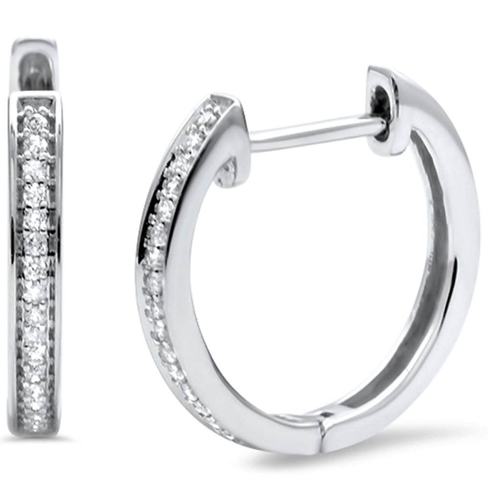 Muse Jewelry .10ct G SI 14K White Gold Diamond Hoop Earrings