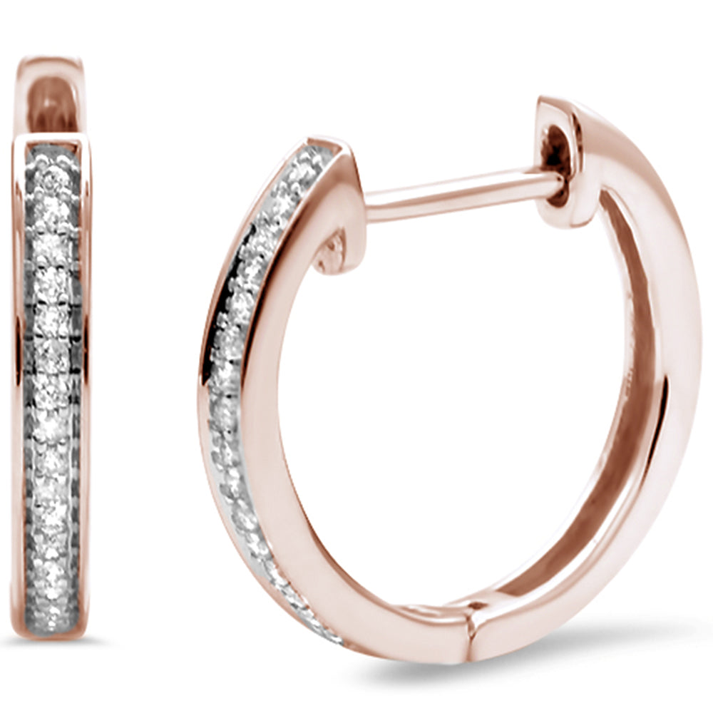 Muse Jewelry .11ct G SI 14K Rose Gold Diamond Hoop Earrings