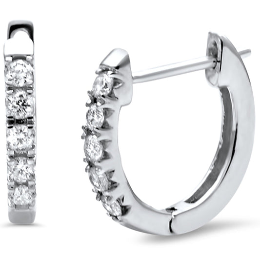 Muse Jewelry .24ct G SI 14K White Gold Diamond Hoop Earrings