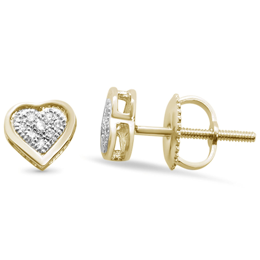 Muse Jewelry .05ct G SI 10K Yellow Gold Diamond Heart Earrings