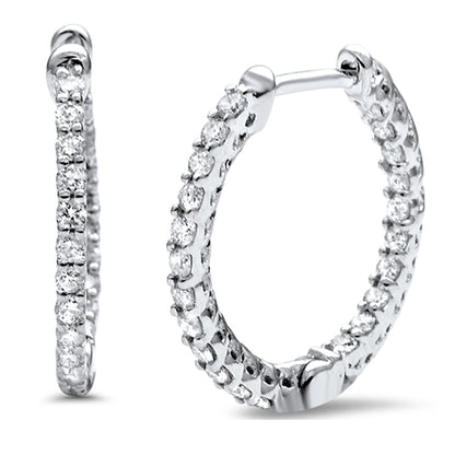 Muse Jewelry .53ct G SI 14K White Gold Diamond Hoop Earrings