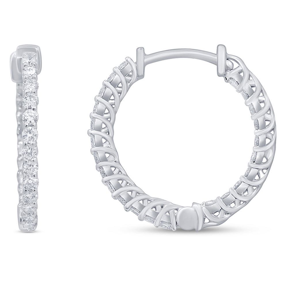 Muse Jewelry .53ct G SI 14K White Gold Diamond Hoop Earrings