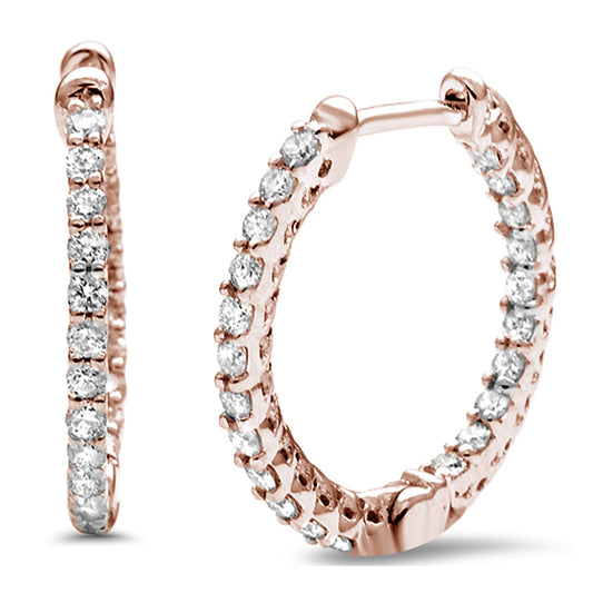 Muse Jewelry .52ct G SI 14K Rose Gold Diamond Hoop Earrings