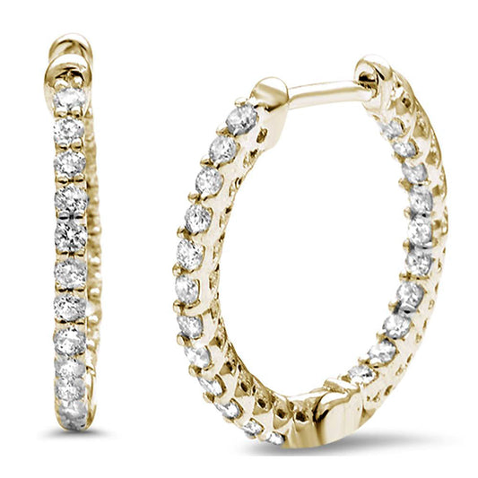 Muse Jewelry .53ct G SI 14K Yellow Gold Diamond Hoop Earrings