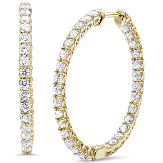 Muse Jewelry 1.99ct G SI 14K Yellow Gold Diamond Hoop Earrings