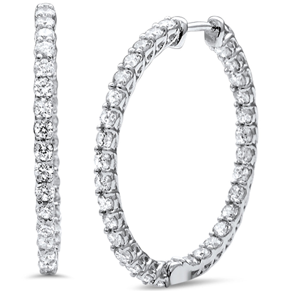 Muse Jewelry 2.04ct G SI 14K White Gold Diamond Hoop Earrings