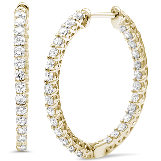 Muse Jewelry 1.54ct G SI 14K Yellow Gold Diamond Hoop Earrings