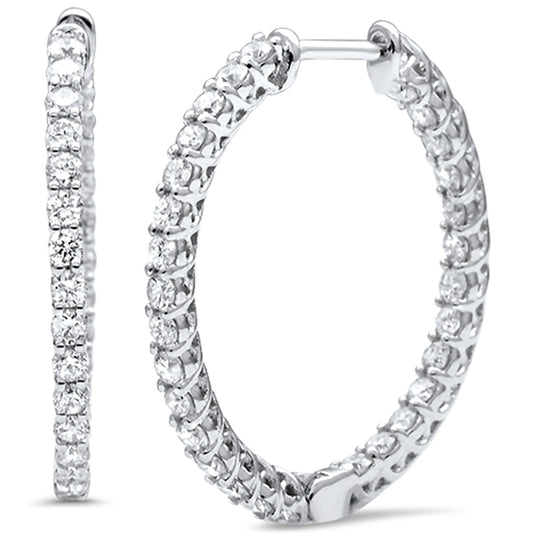 Muse Jewelry 1.48ct G SI 14K White Gold Diamond Hoop Earrings