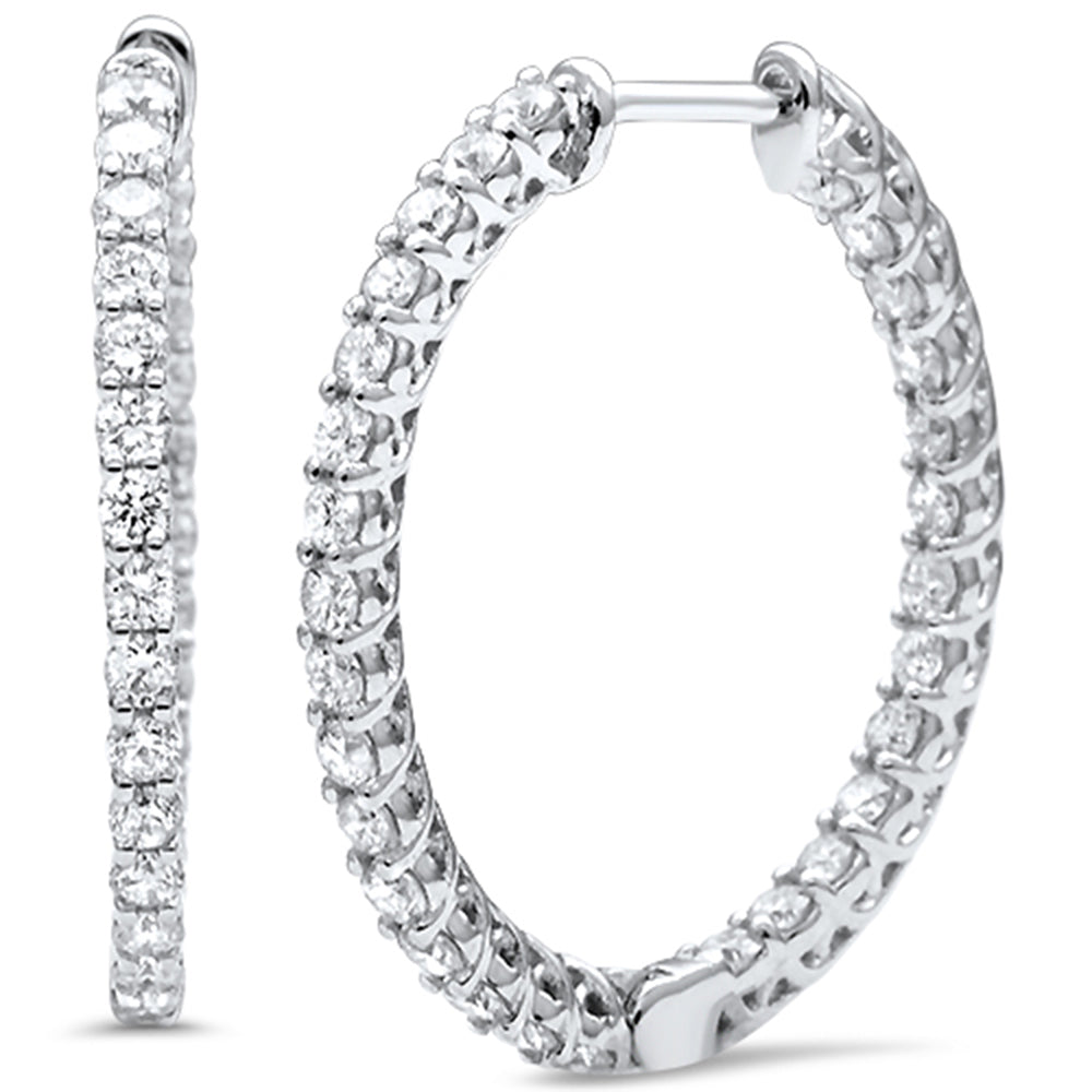 Muse Jewelry 1.47ct G SI 14K White Gold Diamond Hoop Earrings