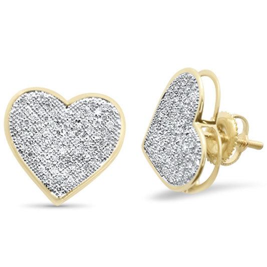 Muse Jewelry .54ct G SI 10 Yellow Gold Diamond Heart Earrings