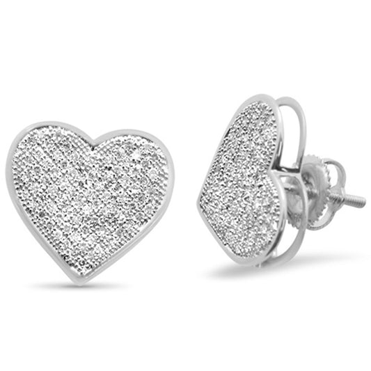 Muse Jewelry .53ct G SI 10K White Gold Diamond Heart Earrings