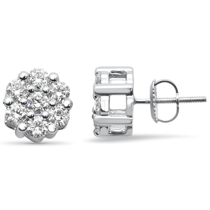 Muse Jewelry 2.00ct F SI 14K White Gold Diamond Flower Earrings