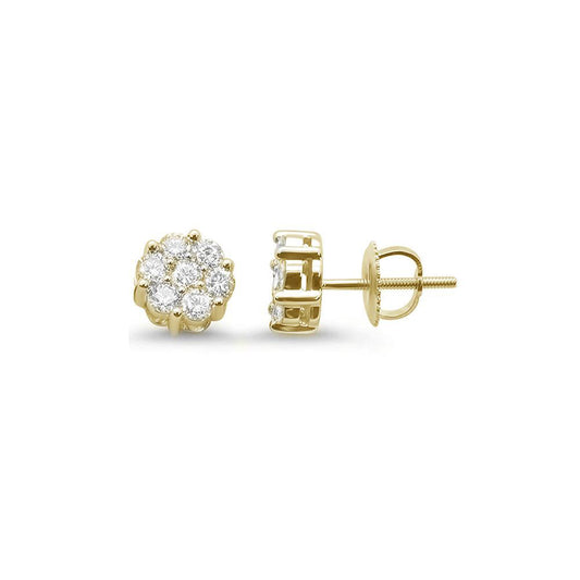 Muse Jewelry .33CT G SI 14KT Yellow Gold Diamond Flower Stud Earrings