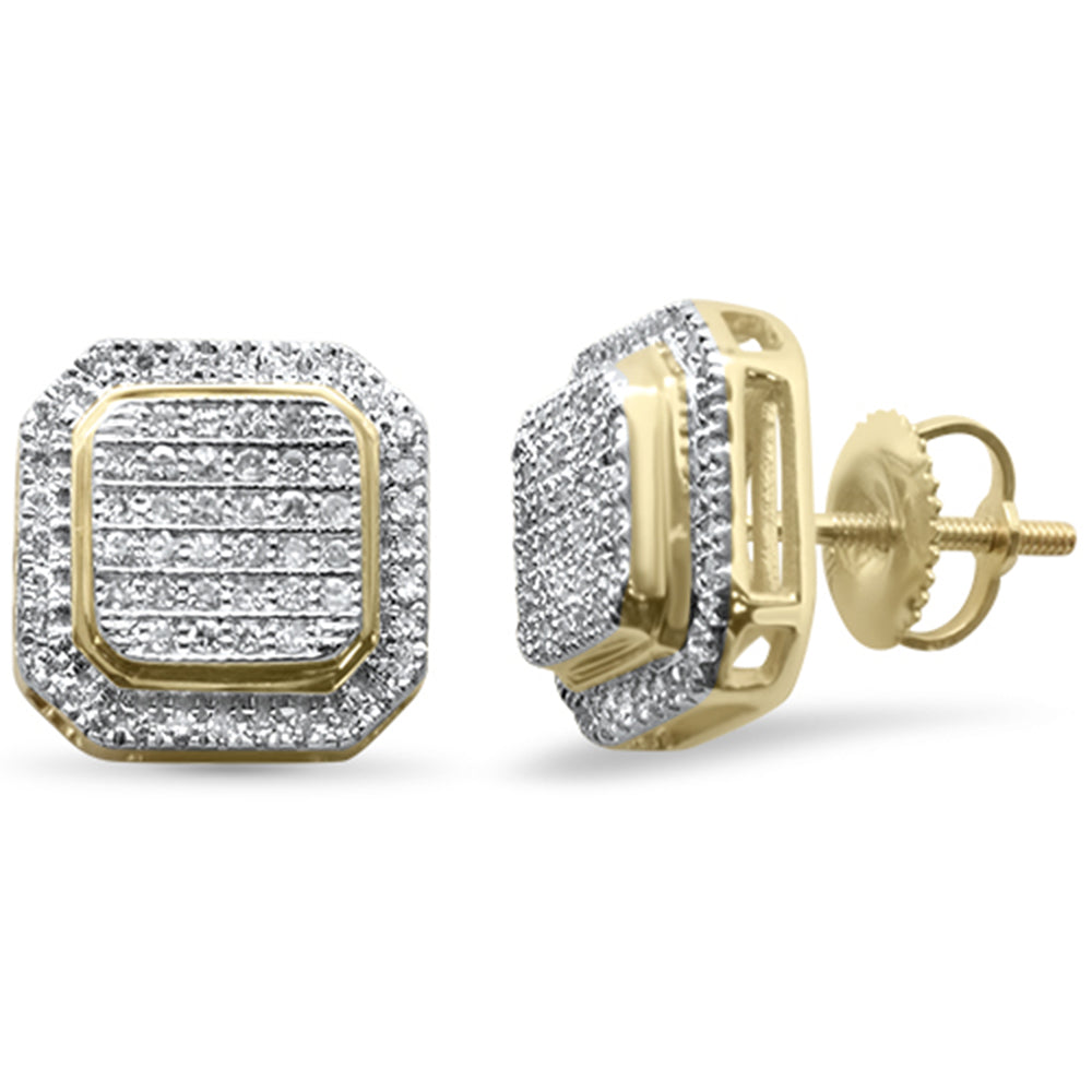Muse Jewelry .34CT G SI 10K Yellow Gold Diamond Micro Pave Stud Earrings