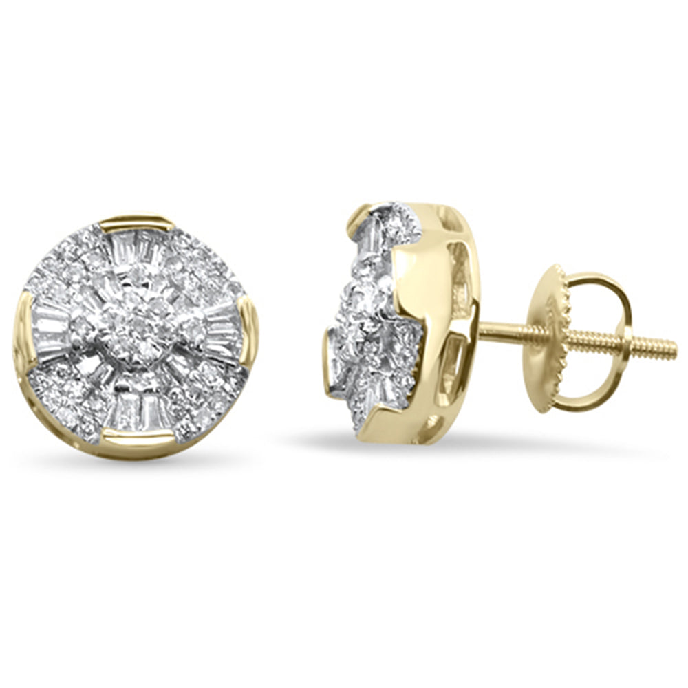 Muse Jewelry .42CT G SI 10KT Yellow Gold Diamond Micro Pave Stud Earrings