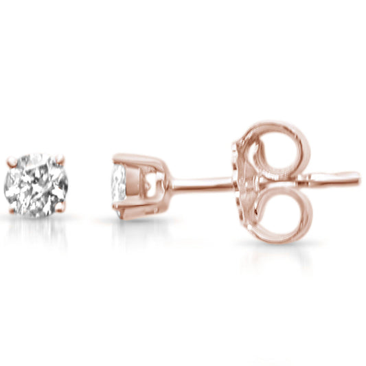 Muse Jewelry .21ct G SI 14K Rose Gold Diamond Solitaire Stud Earrings