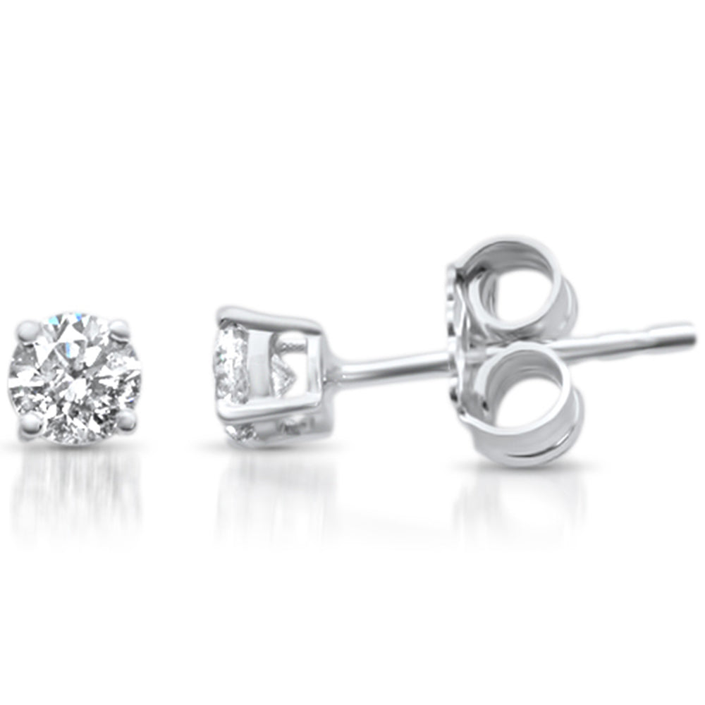 Muse Jewelry .58ct G SI 14K White Gold Diamond Solitaire Stud Earrings