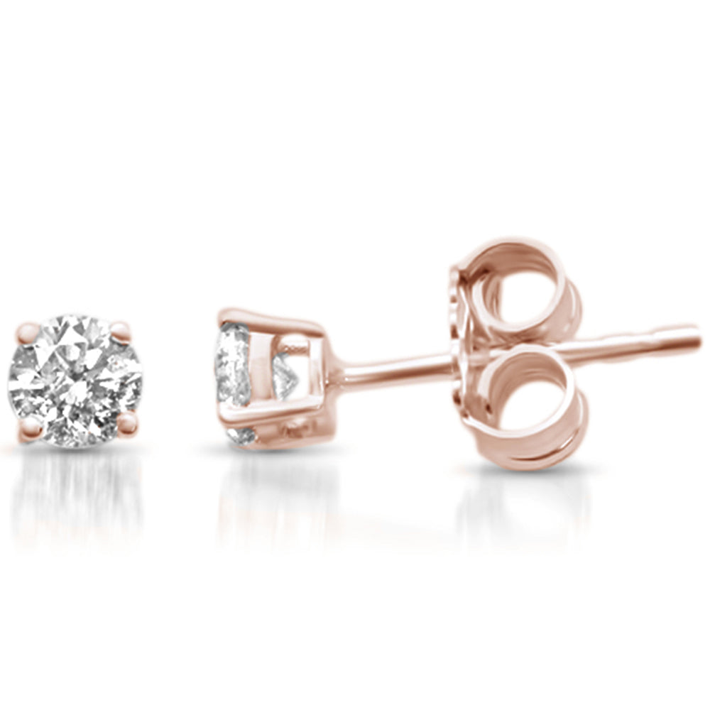 Muse Jewelry .42ct G SI 14K Rose Gold Diamond Solitaire Stud Earrings