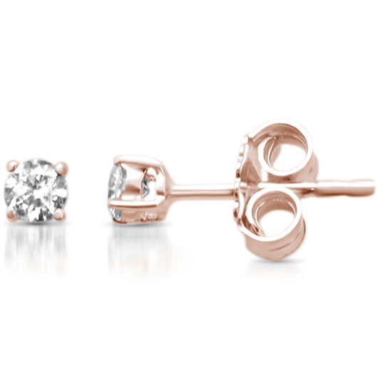 Muse Jewelry .29ct G SI 14K Rose Gold Diamond Solitaire Stud Earrings