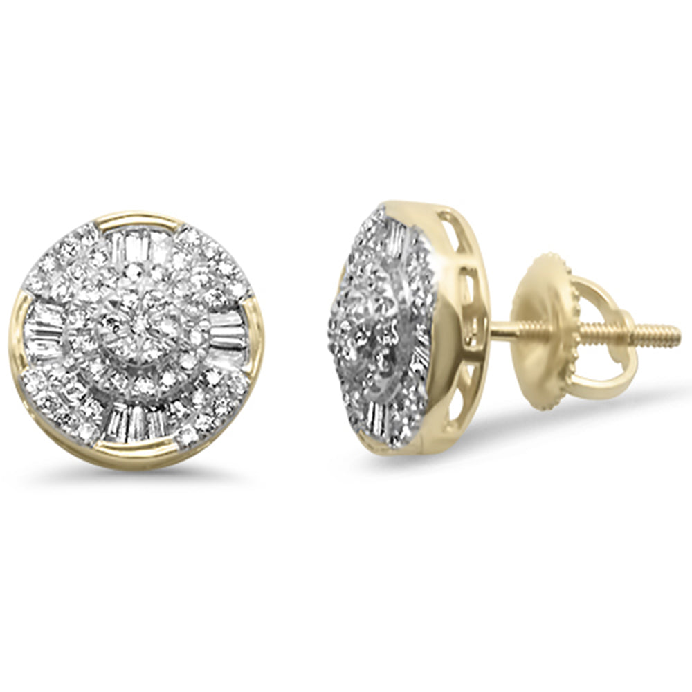 Muse Jewelry .46ct F SI 10K Yellow Gold Diamond Hip Hop Earrings