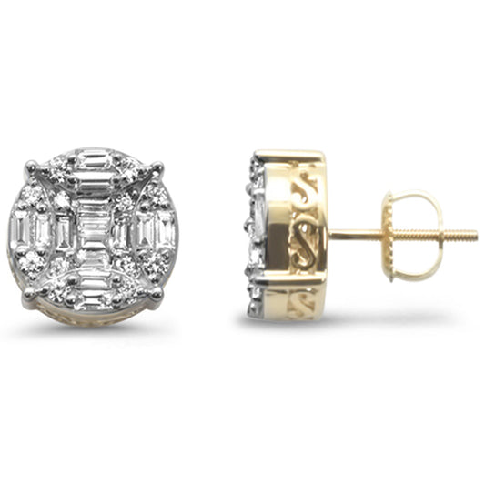 Muse Jewelry .98ct G SI 10K Yellow Gold Diamond Hip Hop Micro Pave Stud Earrings