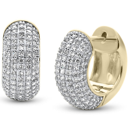 Muse Jewelry .97ct G SI 10K Yellow Gold Diamond Hoop Earrings