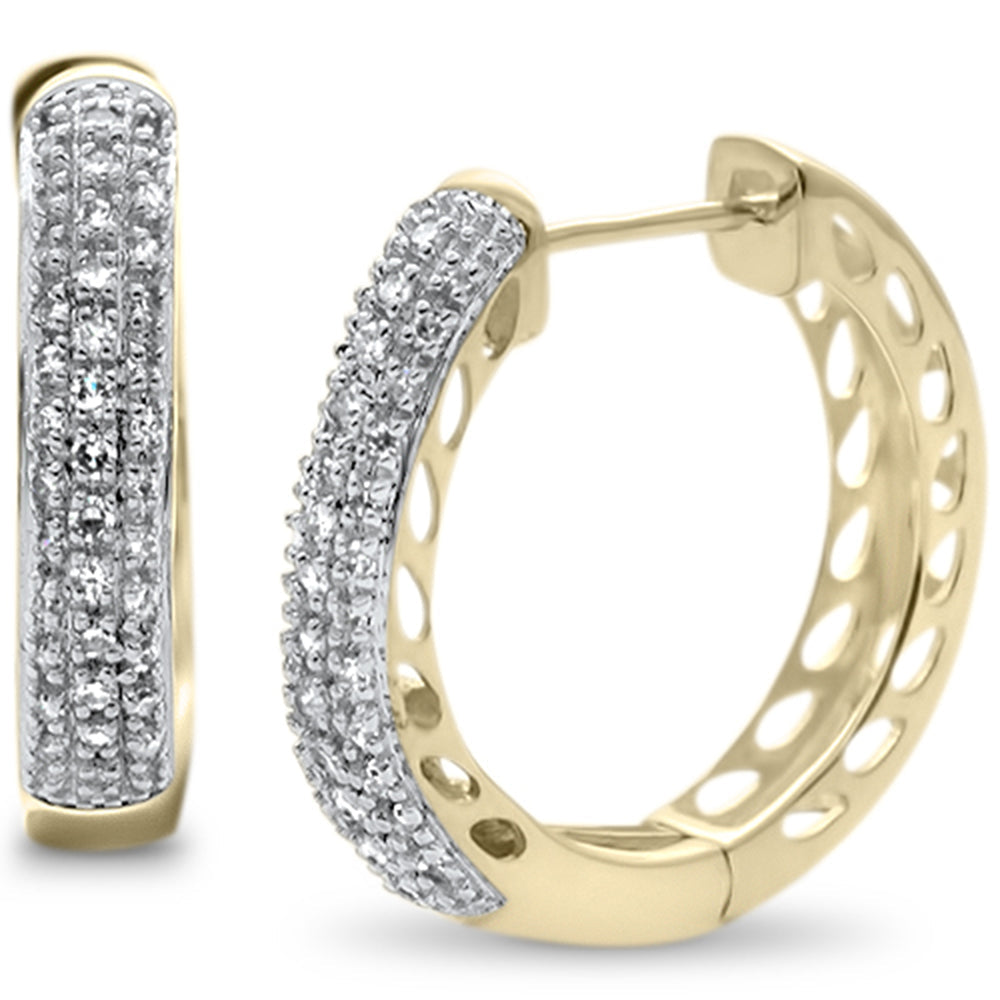Muse Jewelry .27ct G SI 10K Yellow Gold Diamond Hoop Earrings
