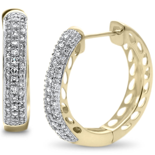 Muse Jewelry .27ct G SI 10K Yellow Gold Diamond Hoop Earrings