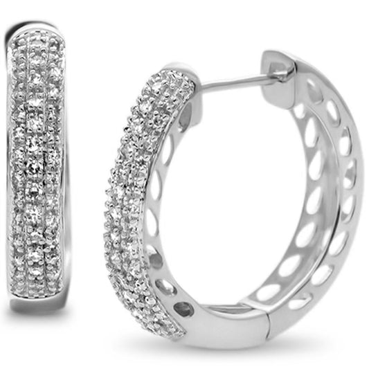 Muse Jewelry .26ct G SI 10K White Gold Diamond Hoop Earrings