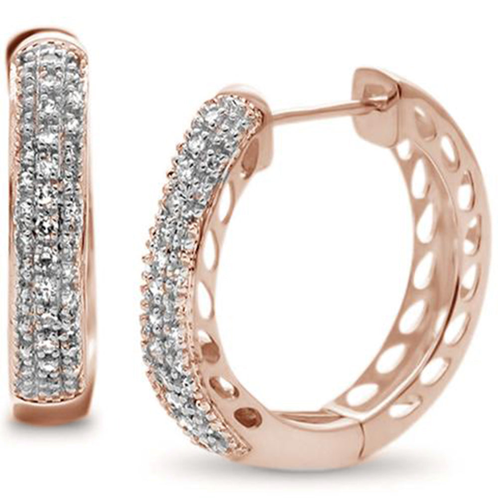 Muse Jewelry .26ct G SI 10K Rose Gold Diamond Hoop Earrings