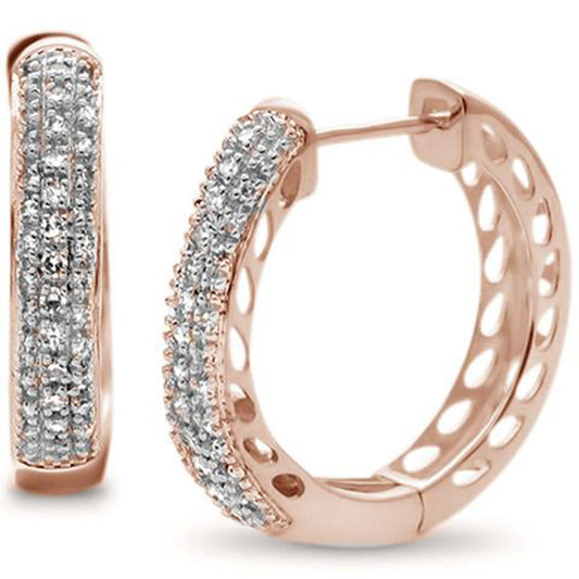 Muse Jewelry .26ct G SI 10K Rose Gold Diamond Hoop Earrings