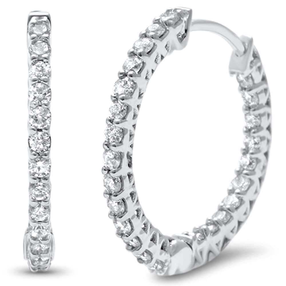 Muse Jewelry .59ct G SI 14K White Gold Diamond Hoop Earrings